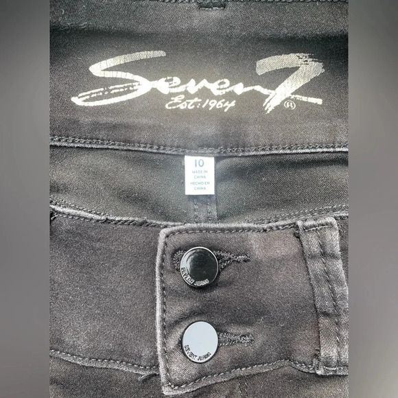 Seven7 The Curvy High Rise Black Legging Denim Jeans Size 10 - Picture 9 of 14